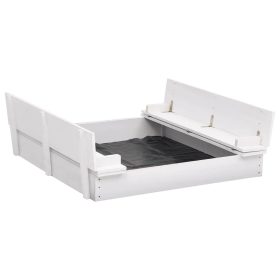  fehér fenyőfa homokozó 95 x 90 x 15 cm