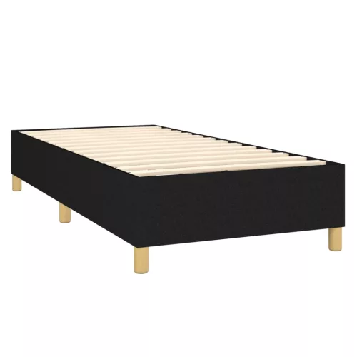  fekete szövet rugós és LED-es ágy matraccal 90x190 cm