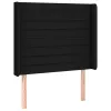  fekete szövet rugós és LED-es ágy matraccal 90x190 cm