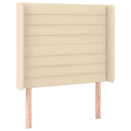  krémszínű szövet rugós és LED-es ágy matraccal 100x200 cm