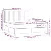  krémszínű szövet rugós és LED-es ágy matraccal 180 x 200 cm