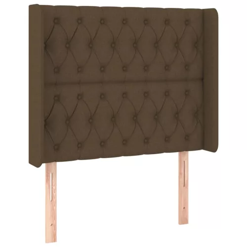  barna szövet rugós és LED-es ágy matraccal 90x190 cm