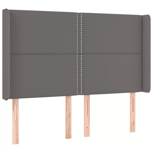  szürke műbőr rugós ágy matraccal és LED-del 140x200 cm
