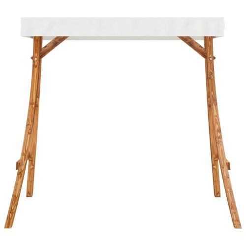  tík bevonatú tömör hajlított fa hintaváz krémszínű tetővel