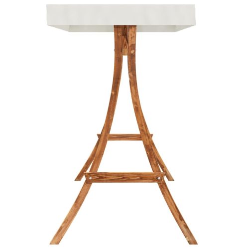  tík bevonatú tömör hajlított fa hintaváz krémszínű tetővel