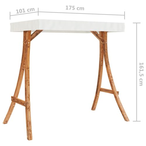  tík bevonatú tömör hajlított fa hintaváz krémszínű tetővel