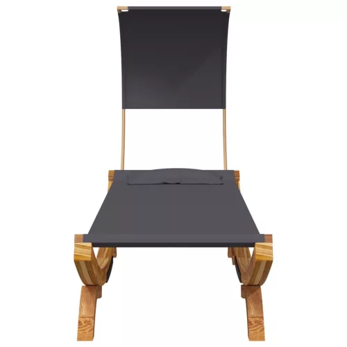  kültéri antracit baldachinos hajlított fa nyugágy 100x200x126cm