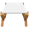  kültéri krémszínű hajlított fa nyugágy 100 x 188,5 x 44 cm