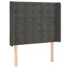  sötétszürke bársony rugós és LED-es ágy matraccal 100x200 cm