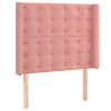  rózsaszín bársony rugós és LED-es ágy matraccal 100x200 cm