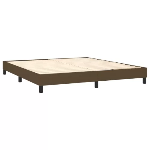  sötétbarna szövet rugós ágy matraccal 160 x 200 cm