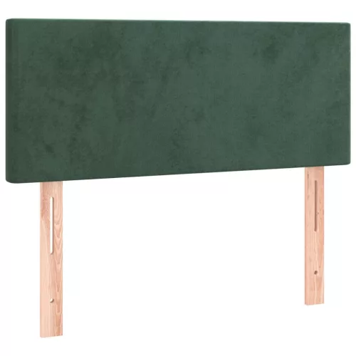 sötétzöld bársony rugós ágy matraccal 90x190 cm