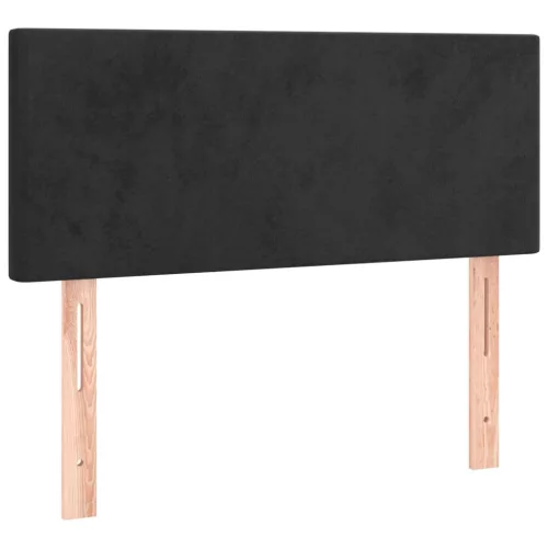 fekete bársony rugós ágy matraccal 90 x 200 cm