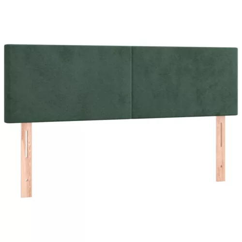  sötétzöld bársony rugós ágy matraccal 140x190 cm