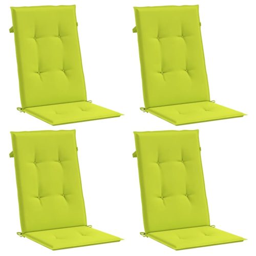  4 db élénkzöld szövet magas háttámlájú székpárna 120x50x3 cm