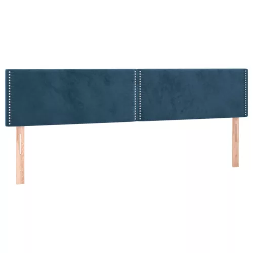  sötétkék bársony rugós ágy matraccal 180x200 cm