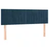  sötétkék bársony rugós ágy matraccal 140x190 cm