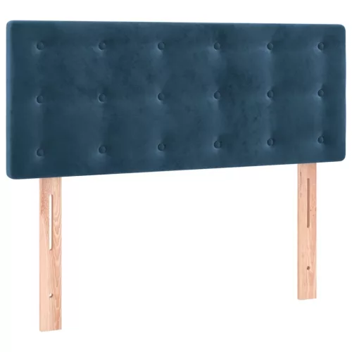  sötétkék bársony rugós ágy matraccal 80 x 200 cm