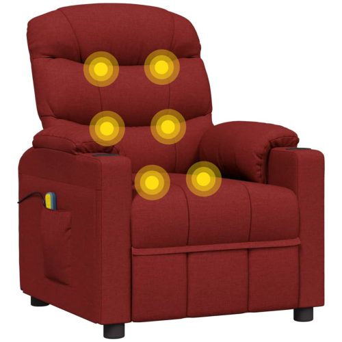  bordó szövet elektromos masszázsfotel