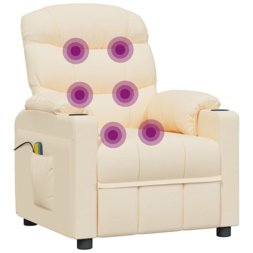  krémszínű szövet elektromos masszázsfotel