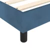  sötétkék bársony rugós ágy matraccal 200x200 cm