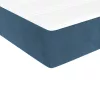  sötétkék bársony rugós ágy matraccal 200x200 cm
