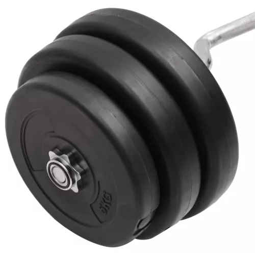  hajlított súlyzórúd súlytárcsákkal 90 kg