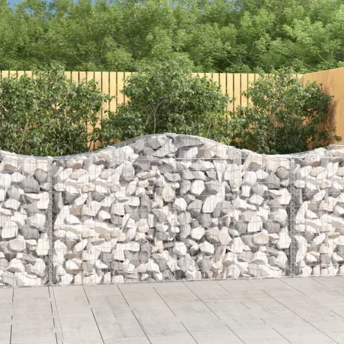  2 db íves horganyzott vas gabion kosár 200 x 50 x 100/120 cm