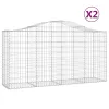  2 db íves horganyzott vas gabion kosár 200 x 50 x 100/120 cm