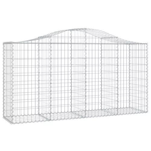  2 db íves horganyzott vas gabion kosár 200 x 50 x 100/120 cm