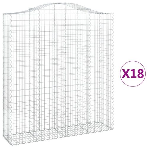  18 db íves horganyzott vas gabion kosár 200x50x220/240 cm