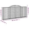  30 db íves horganyzott vas gabion kosár 300x30x120/140 cm