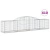  10 db íves horganyzott vas gabion kosár 300x50x60/80 cm