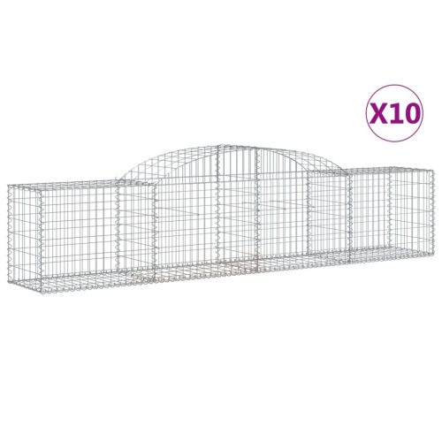 10 db íves horganyzott vas gabion kosár 300x50x60/80 cm
