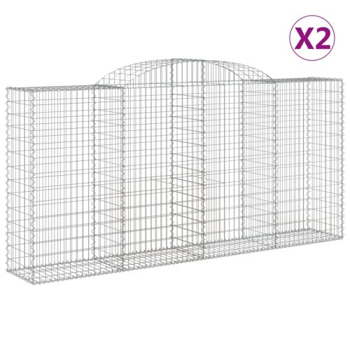  2 db íves horganyzott vas gabion kosár 300x50x140/160 cm