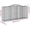  2 db íves horganyzott vas gabion kosár 300x50x140/160 cm