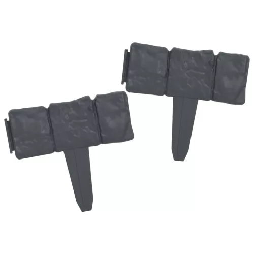  41 darab kőhatású műanyag gyepkerítés 10 m