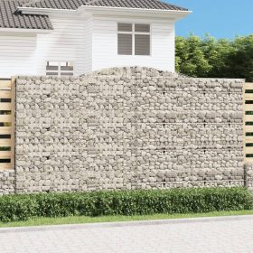  2 db íves horganyzott vas gabion kosár 400x30x220/240 cm