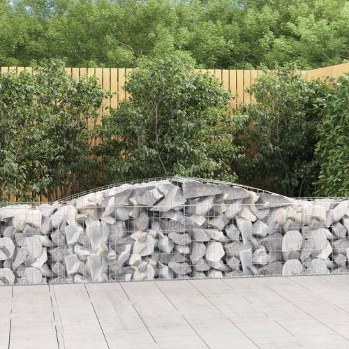  10 db íves horganyzott vas gabion kosár 400x50x60/80 cm