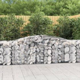  7 db íves horganyzott vas gabion kosár 400x50x80/100 cm