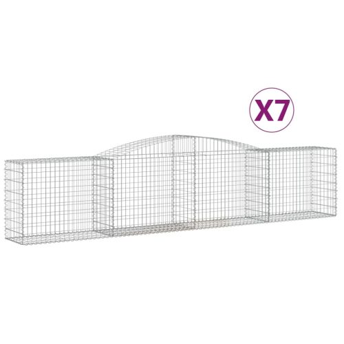  7 db íves horganyzott vas gabion kosár 400x50x80/100 cm