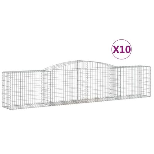  10 db íves horganyzott vas gabion kosár 400x50x80/100 cm