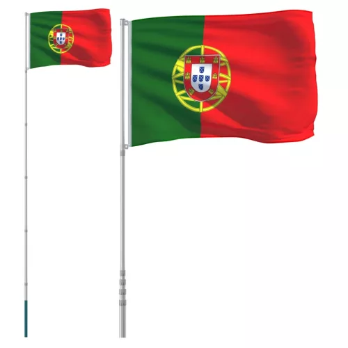  portugál alumínium zászló és rúd 5,55 m