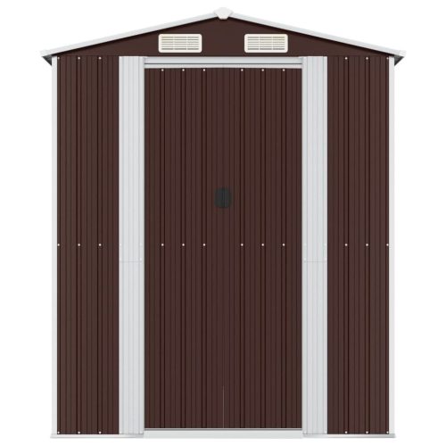  sötétbarna horganyzott acél kerti fészer 192 x 191 x 223 cm