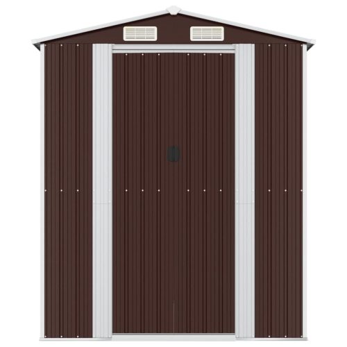  sötétbarna horganyzott acél kerti fészer 192 x 440 x 223 cm