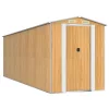  világosbarna horganyzott acél kerti fészer 192x606x223 cm