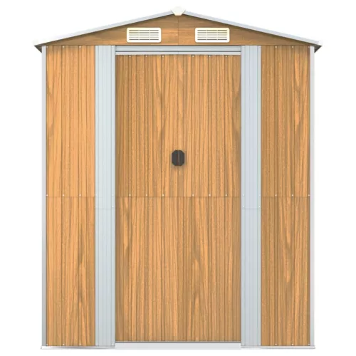  világosbarna horganyzott acél kerti fészer 192x606x223 cm