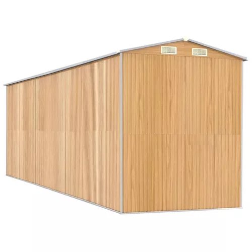 világosbarna horganyzott acél kerti fészer 192x606x223 cm