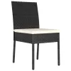  2 db fekete polyrattan kerti étkezőszék