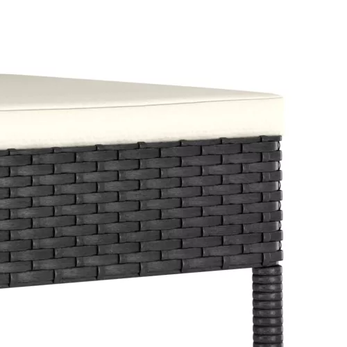  2 db fekete polyrattan kerti étkezőszék